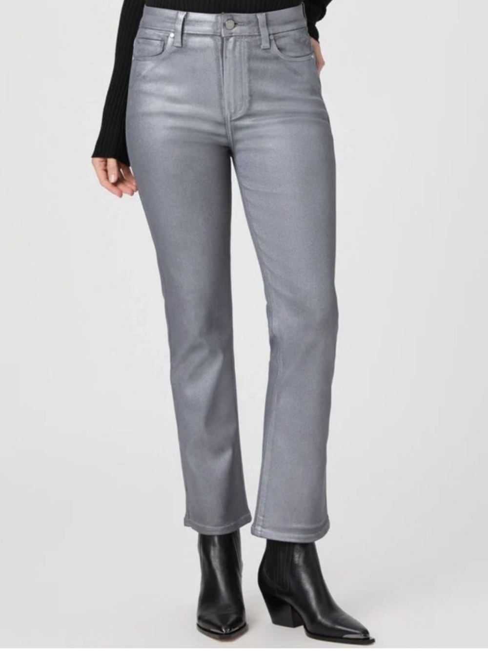 PAIGE Claudine jeans in silver shimmer size 24